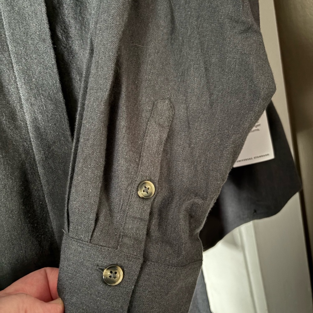Universal Standard Elbe Stretch Cotton Flannel Shirt, Classic Fit, NWT - Picture 5 of 5